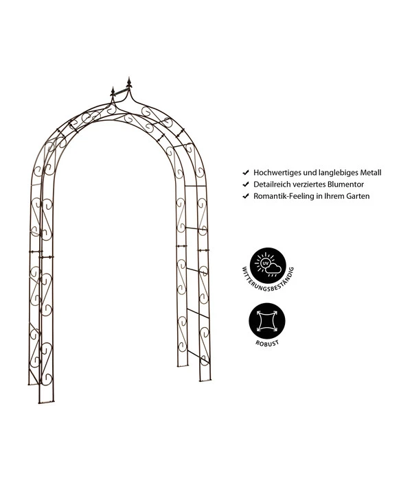 Dehner Metall-Rosenbogen Jasmin, Ca. B144/H244/T39 Cm – Bild 3