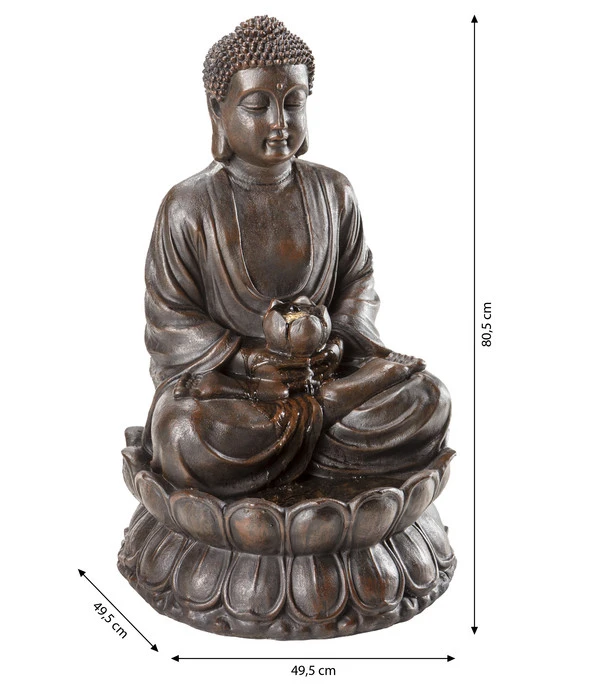 Dehner Polyresin-Gartenbrunnen Buddha, Ca. B49,5/H80,5/T49,5 Cm â Bild 6