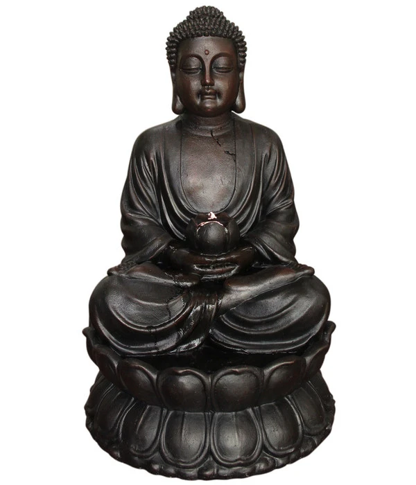 Dehner Polyresin-Gartenbrunnen Buddha, Ca. B49,5/H80,5/T49,5 Cm