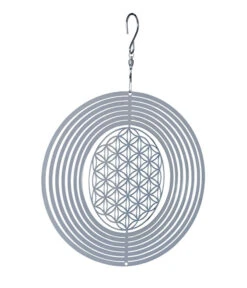 NATURE'S MELODY Windspiel Cosmo Blume Des Lebens, Ø 20 X 29,3 Cm, Silber