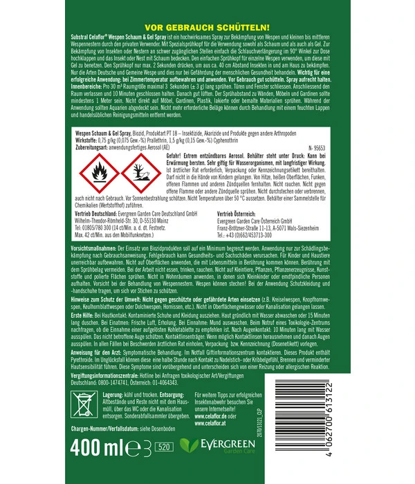 Substral® Celaflor® Wespen Schaum & Gel Spray, 400 Ml – Bild 2
