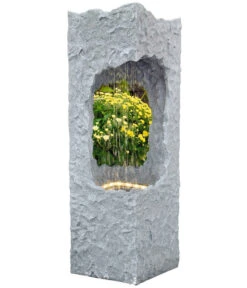 Granimex Polyresin-Gartenbrunnen Corso 4-Eck Säule, Ca. H88 Cm